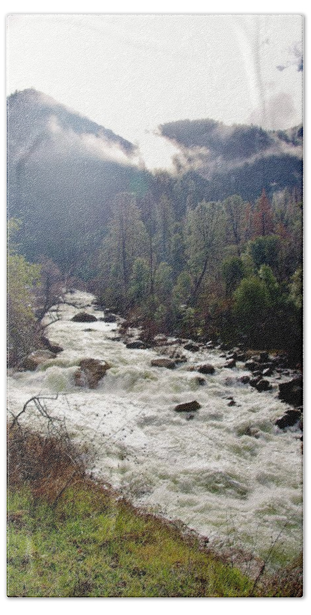 Merced River Bath Towel featuring the photograph Mercrd River Ca A by Phyllis Spoor