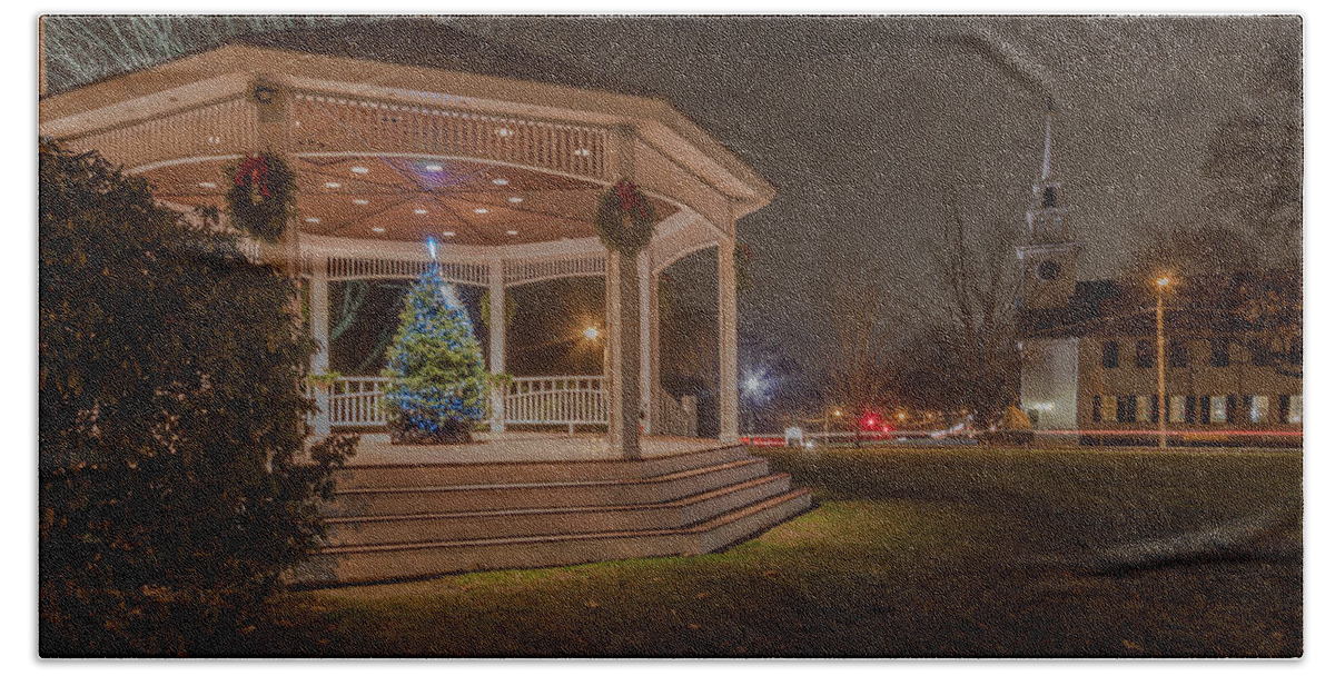 Christmas Hand Towel featuring the photograph Merry Christmas from Milton Massachuetts by Brian MacLean