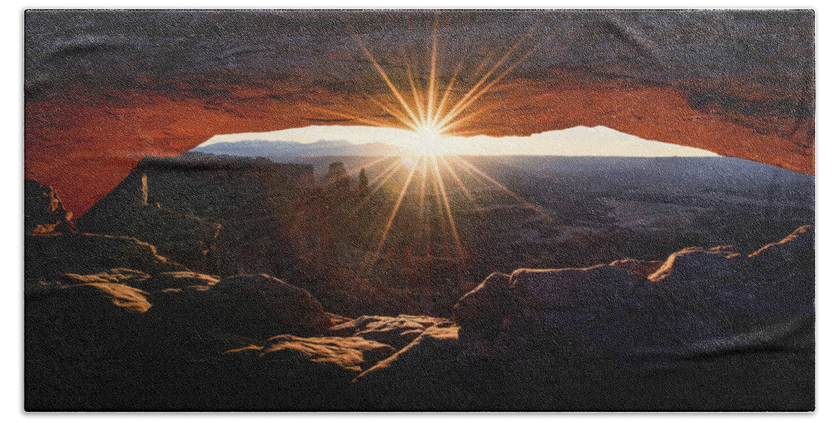 Mesa Glow Hand Towel featuring the photograph Mesa Glow by Chad Dutson