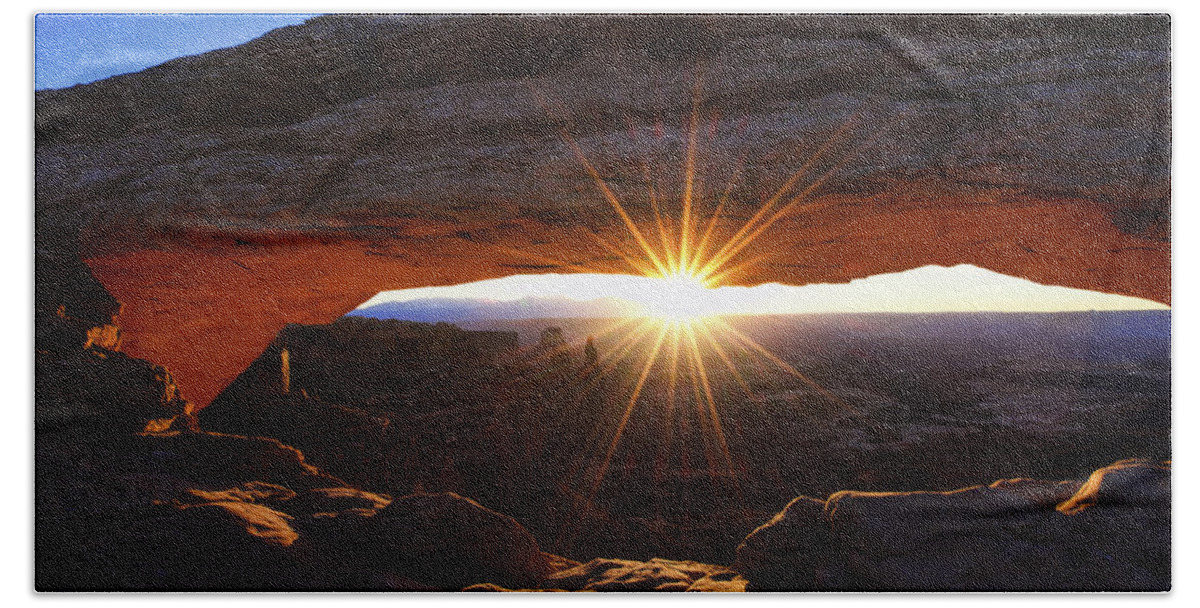 Mesa Sunrise Bath Sheet featuring the photograph Mesa Sunrise by Chad Dutson