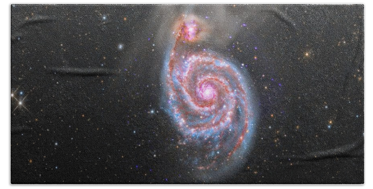 Sky Bath Towel featuring the painting Messier 106 by Celestial Images