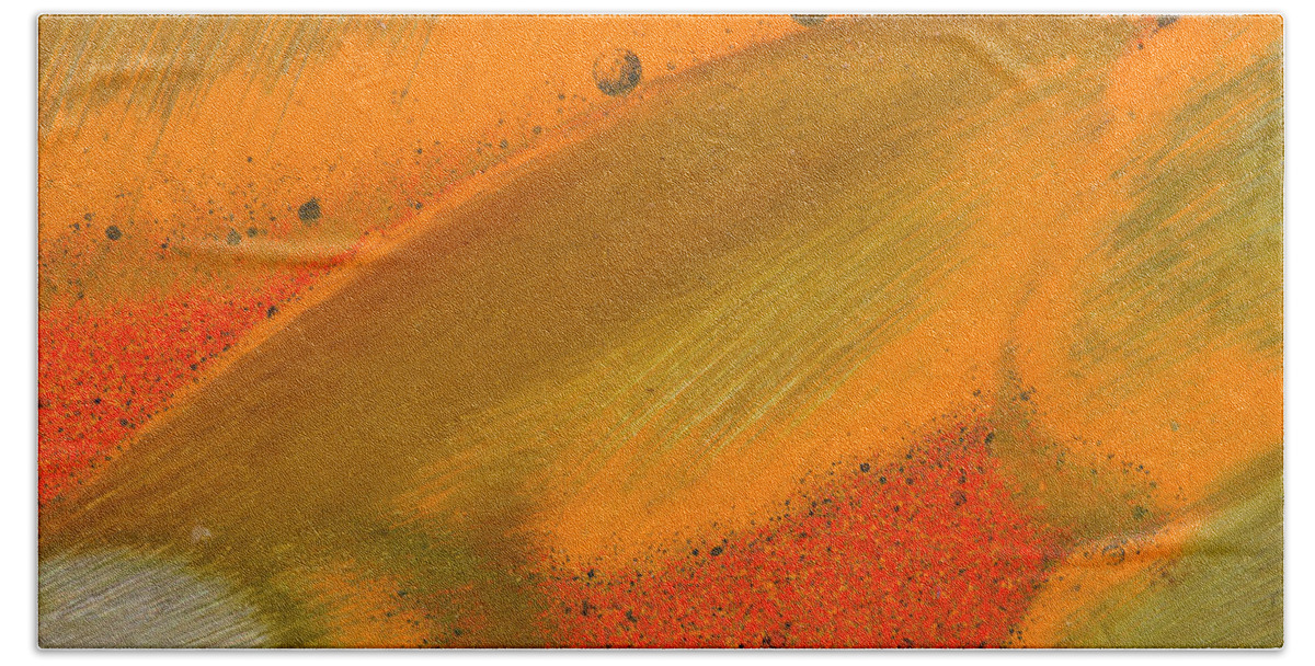 Earth Tones Hand Towel featuring the photograph Metal Abstract Four by David Waldrop