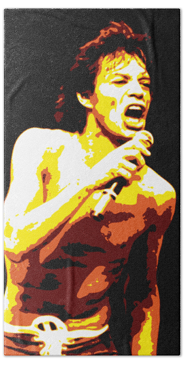 Mick Jagger Hand Towel featuring the digital art Mick Jagger by DB Artist