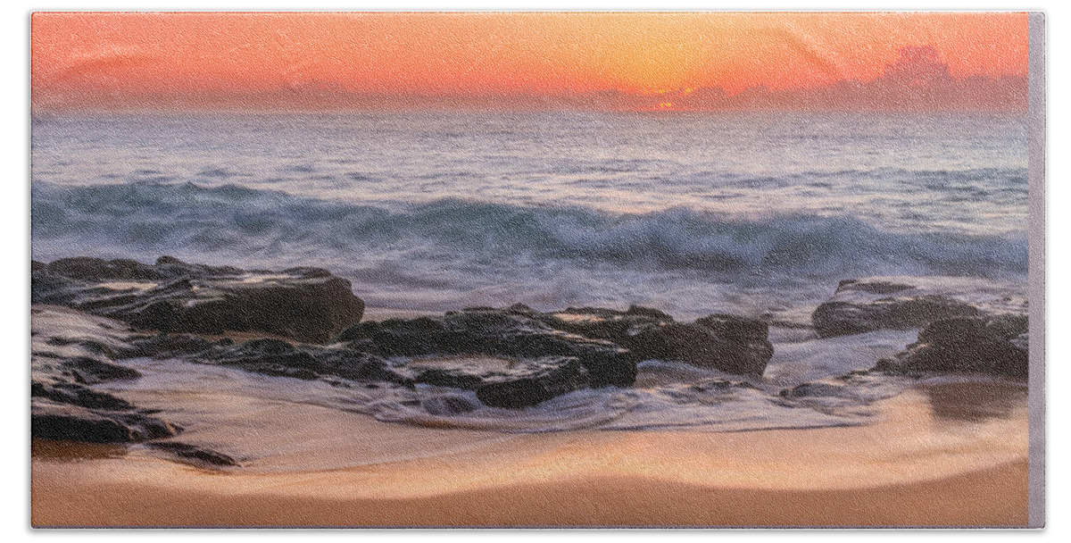 Middle Beach Bath Towel featuring the photograph Middle Beach Sunrise by Racheal Christian