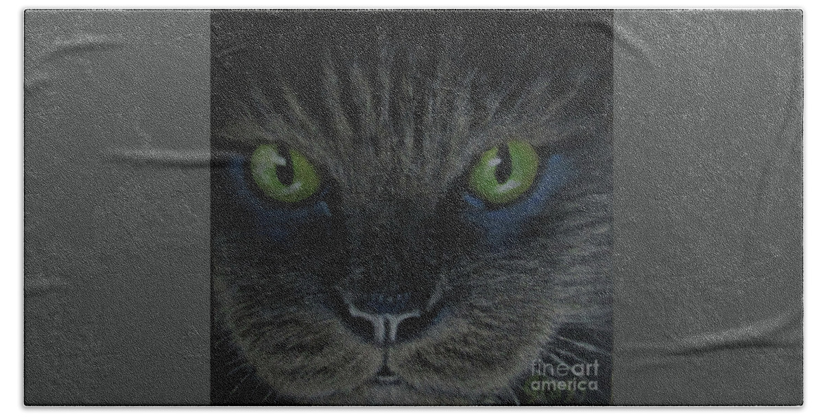 Acrylic Painting Hand Towel featuring the painting Midnight Creeper by Tina Glass
