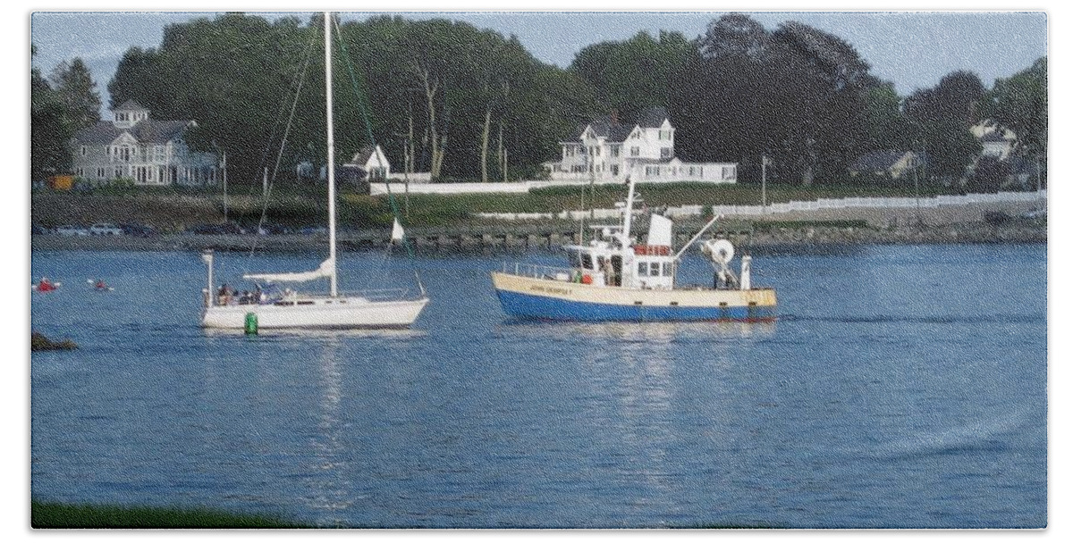 Long Island Sound Hand Towel featuring the photograph Milford Harbor by John Scates