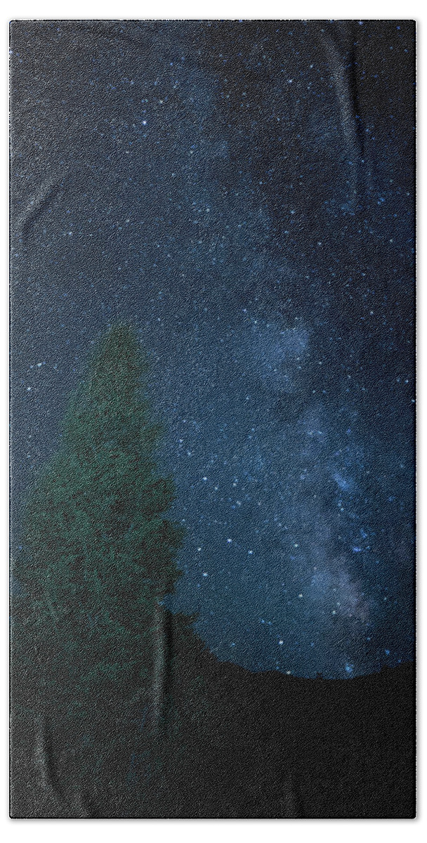 Nevada Bath Towel featuring the photograph Milky Way Illuminated Pine Great Basin National Park Nevada by Lawrence S Richardson Jr