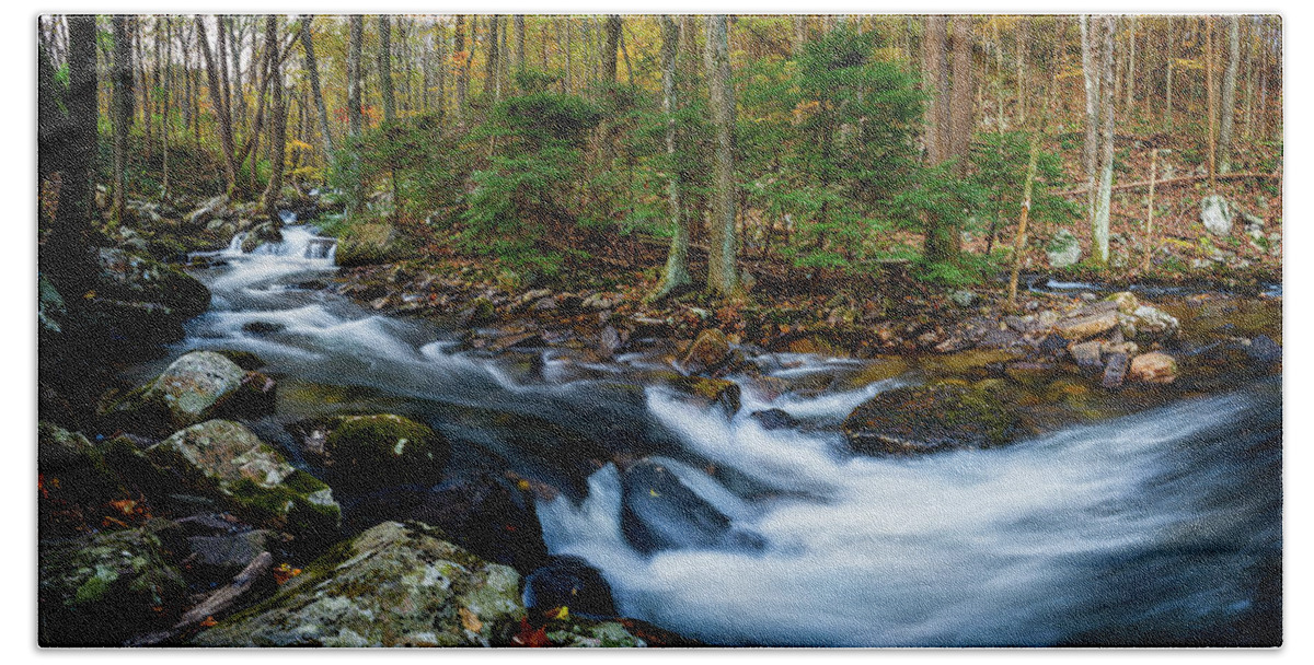 Landscape Bath Towel featuring the photograph Mill Creek in Fall #2 by Joe Shrader