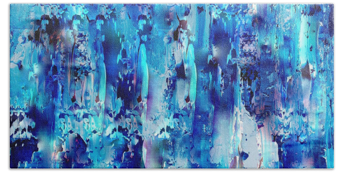 Abstract-painting-mixed-media Hand Towel featuring the painting Mind Bender by Catalina Walker