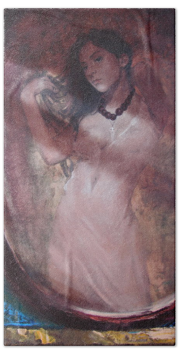 Ignatenko Hand Towel featuring the painting Mirror for the sun by Sergey Ignatenko