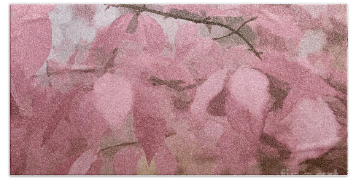Pastel Bath Towel featuring the digital art Misty Autumn Leaves by Judy Palkimas