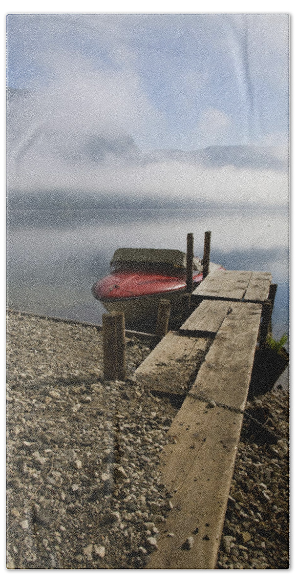 Lake Hand Towel featuring the photograph Misty Bohinj by Ian Middleton
