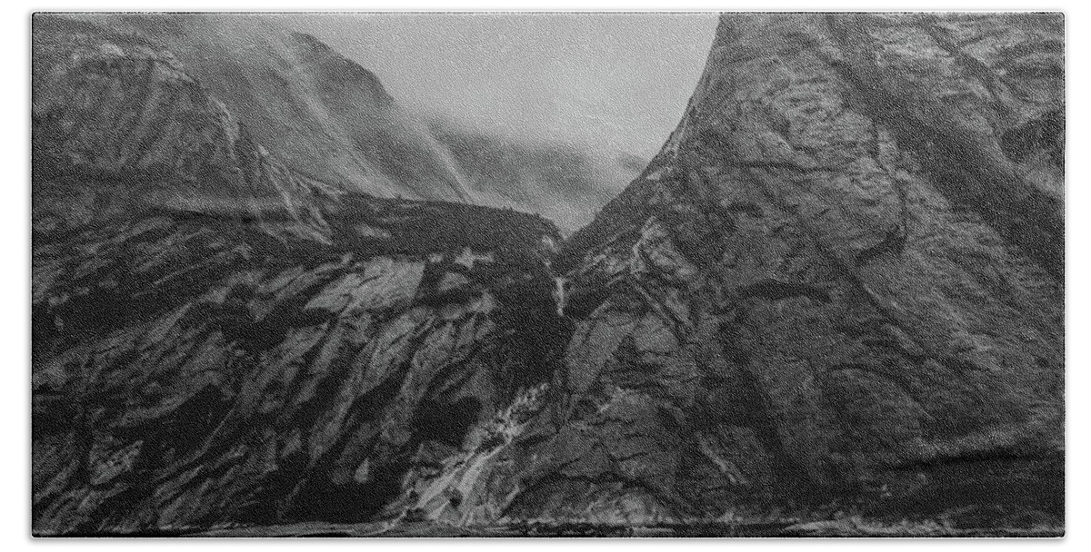 Landscape Bath Towel featuring the photograph Misty Fjord by Jason Brooks