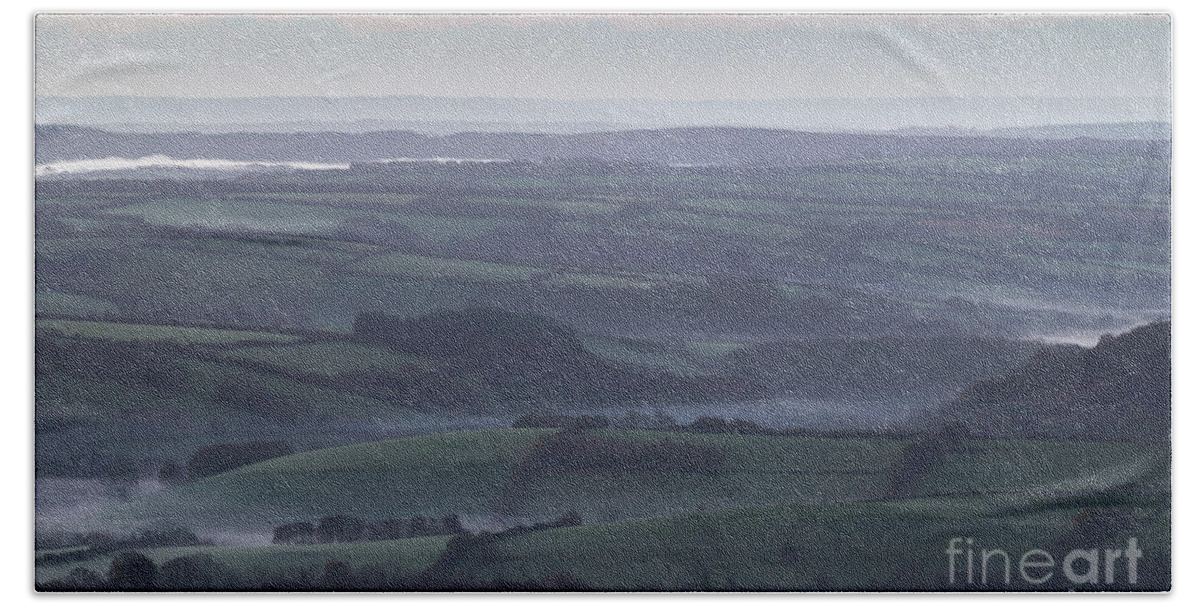 Exmoor Hand Towel featuring the photograph Misty Morning on Exmoor by Andy Myatt