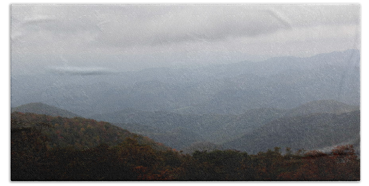Misty Mountains Bath Towel featuring the photograph Misty Mountains More by Allen Nice-Webb