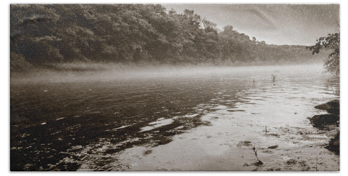 River Bath Towel featuring the photograph Misty River by Robert McKay Jones