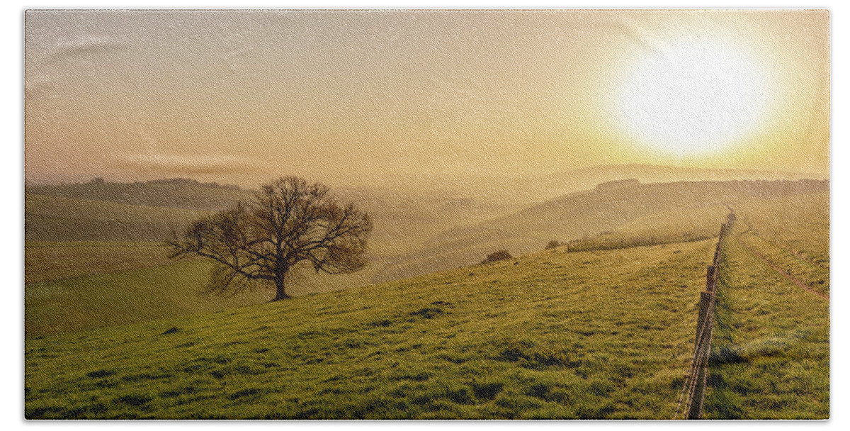 South Bath Towel featuring the photograph Misty South Downs Way by Hazy Apple
