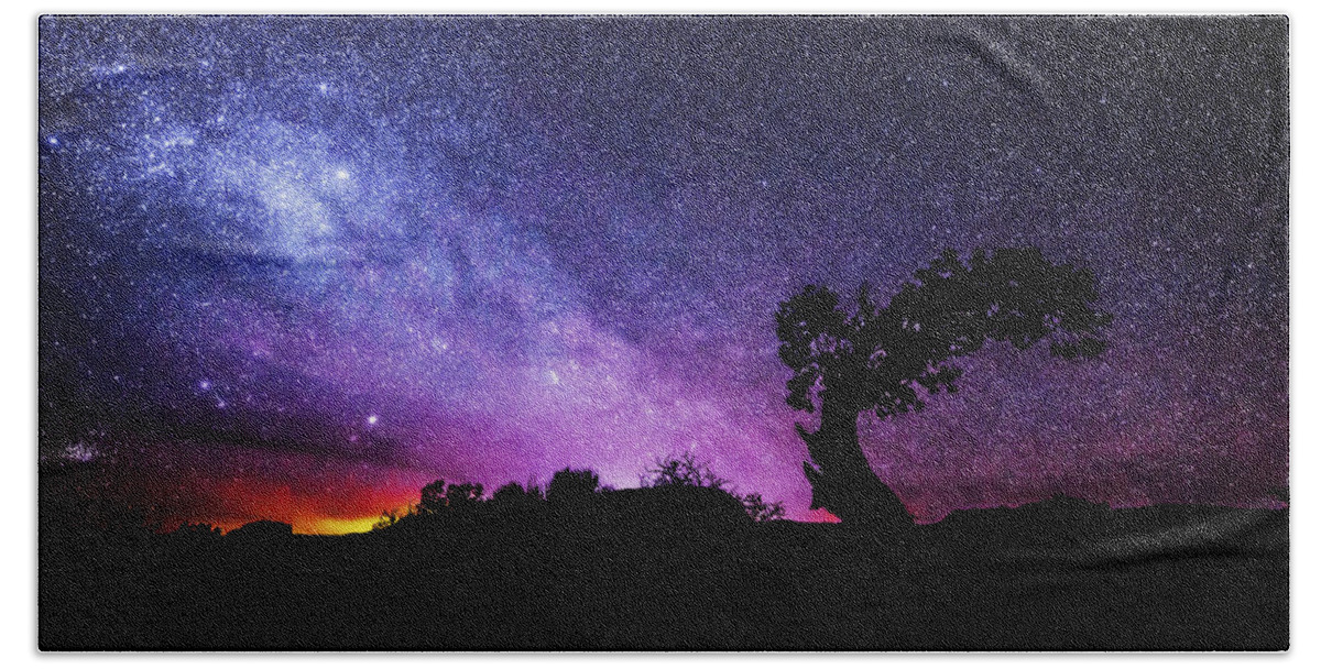 Moab Skies Hand Towel featuring the photograph Moab Skies by Chad Dutson
