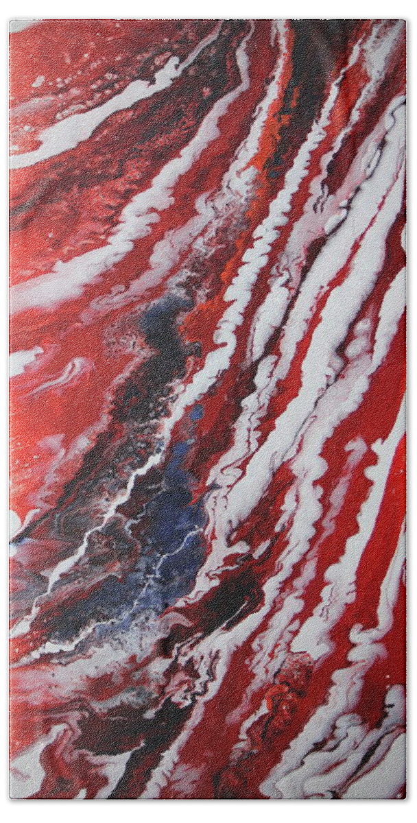 Caliente Bath Towel featuring the painting Molten Caliente by Madeleine Arnett