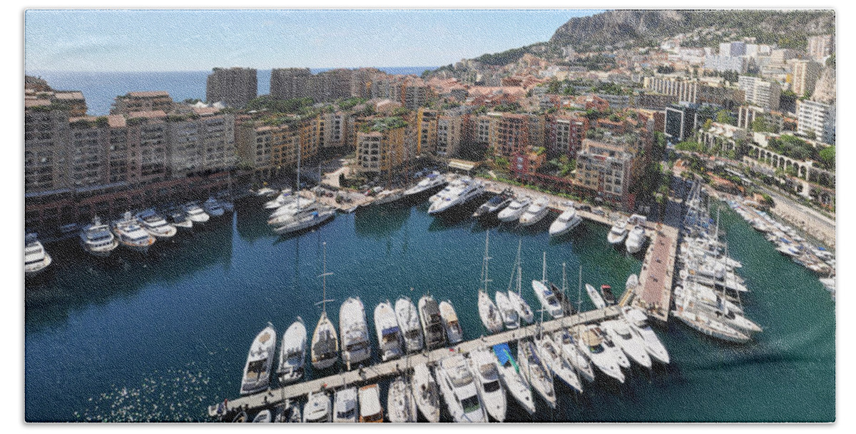 Yhun Suarez Bath Towel featuring the photograph Monaco Port de Fontvieille by Yhun Suarez