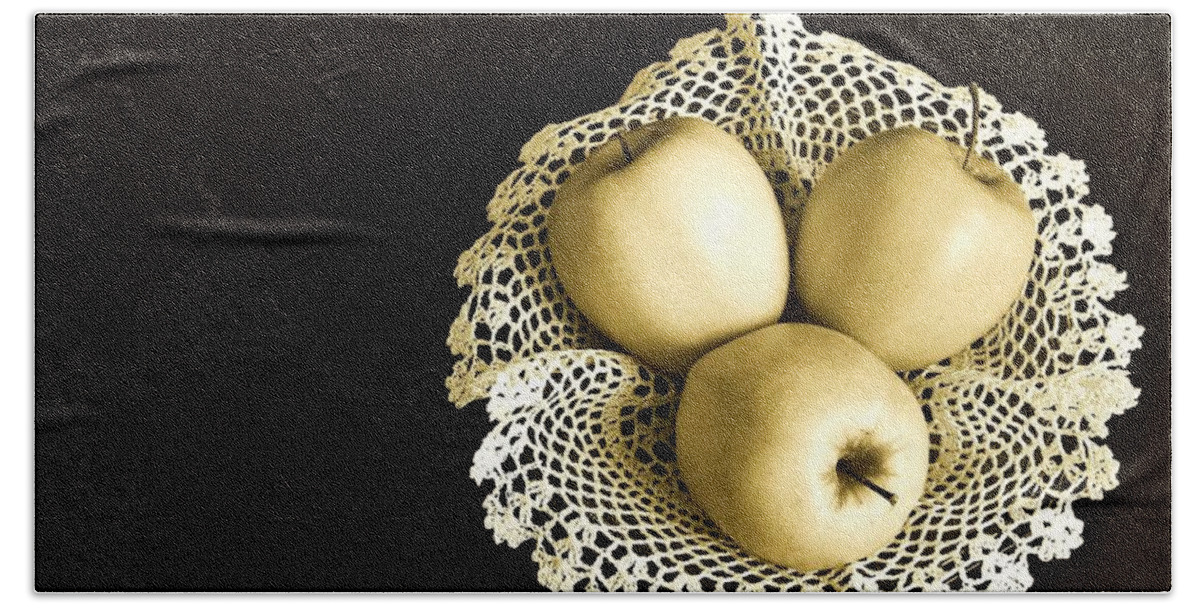 Apples Hand Towel featuring the photograph Monochromatic Apples by Tatiana Travelways
