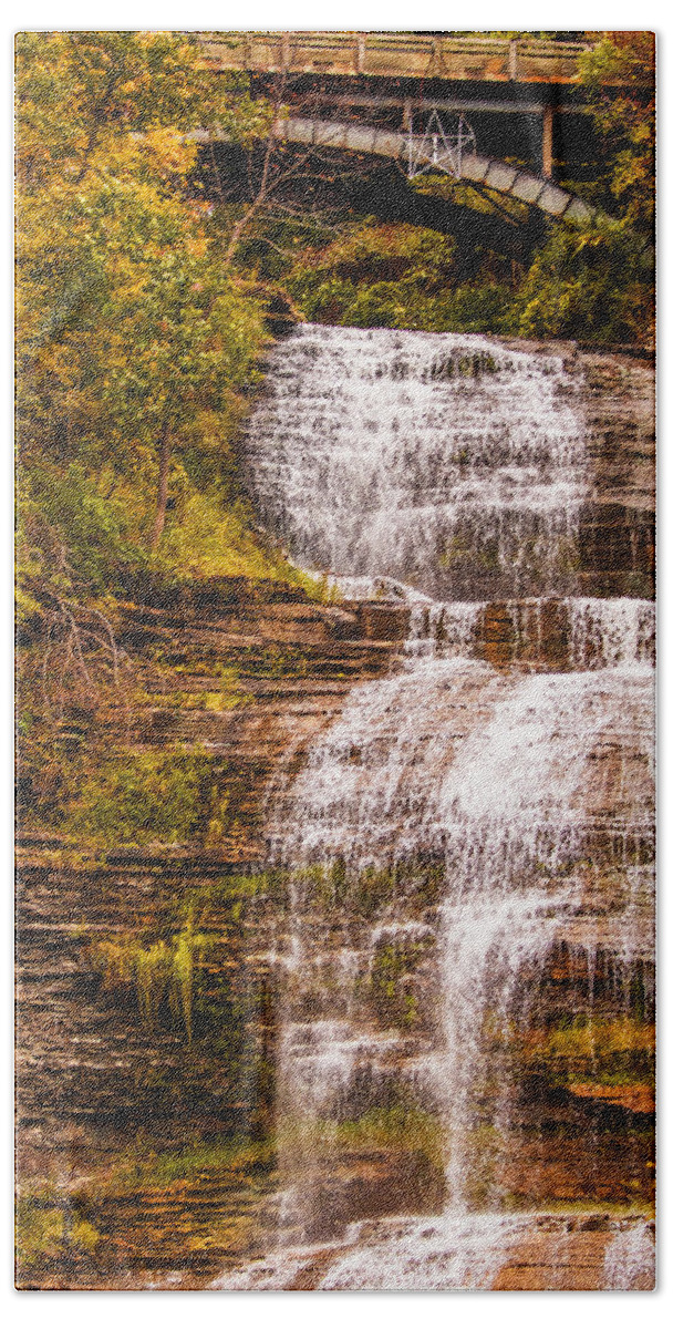 Montour Falls Hand Towel featuring the photograph Montour Falls by Mindy Musick King