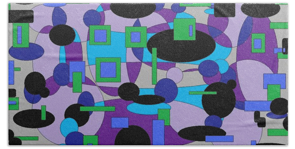 Digital Abstract Hand Towel featuring the digital art Moody Purple by Jordana Sands