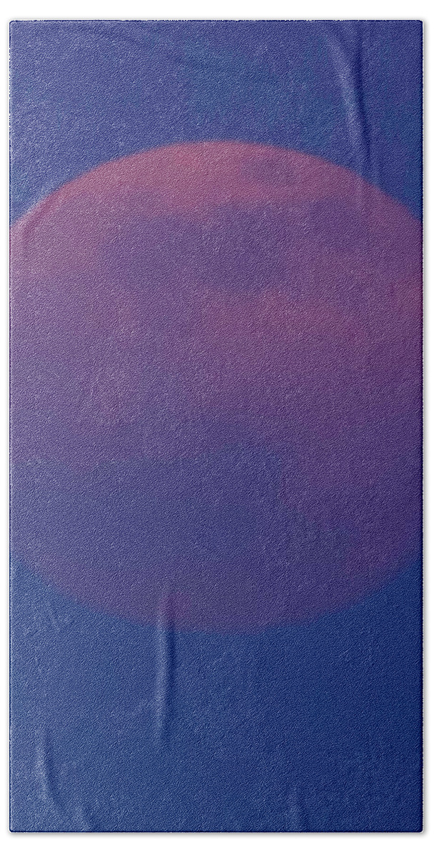 Moon Bath Towel featuring the photograph Moon Rise Blue by Michael Nowotny