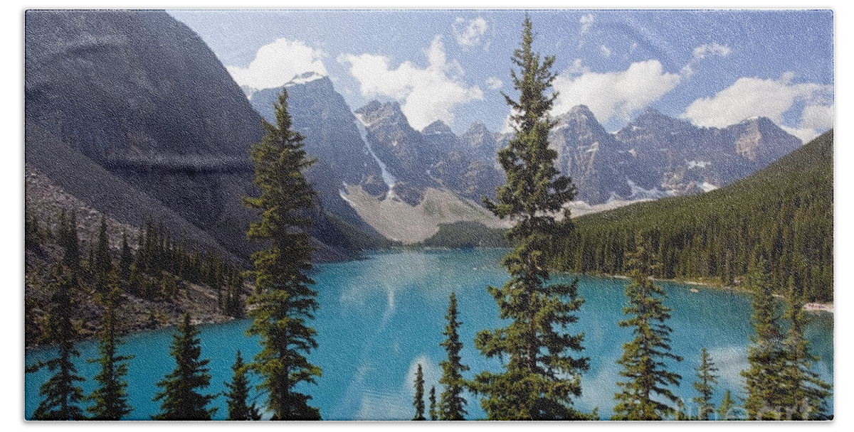 Canada Hand Towel featuring the photograph Moraine Lake in Banff National Park by Bryan Mullennix