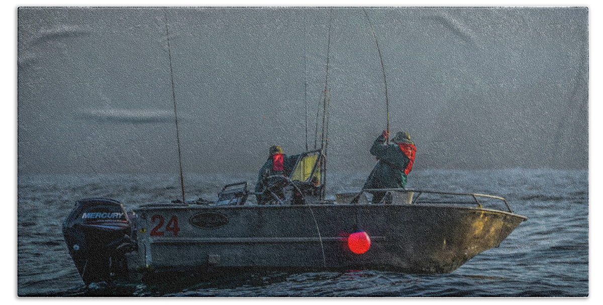 Fishing Bath Towel featuring the photograph Morning Catch by Jason Brooks