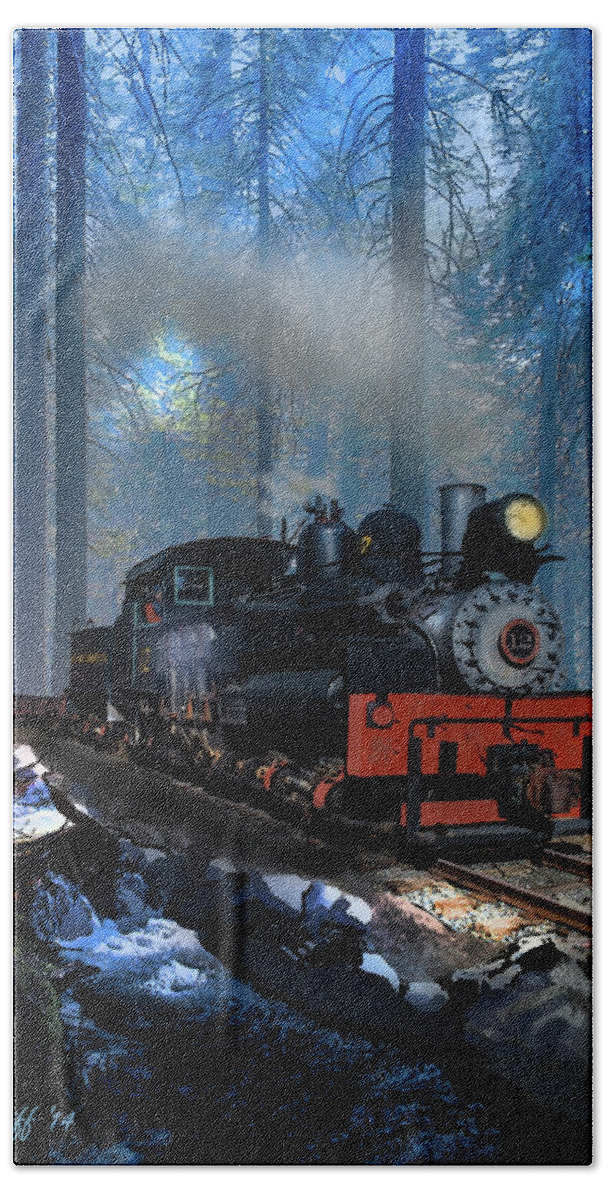 Narrow Gauge Bath Towel featuring the digital art Morning Comes to Soon by J Griff Griffin