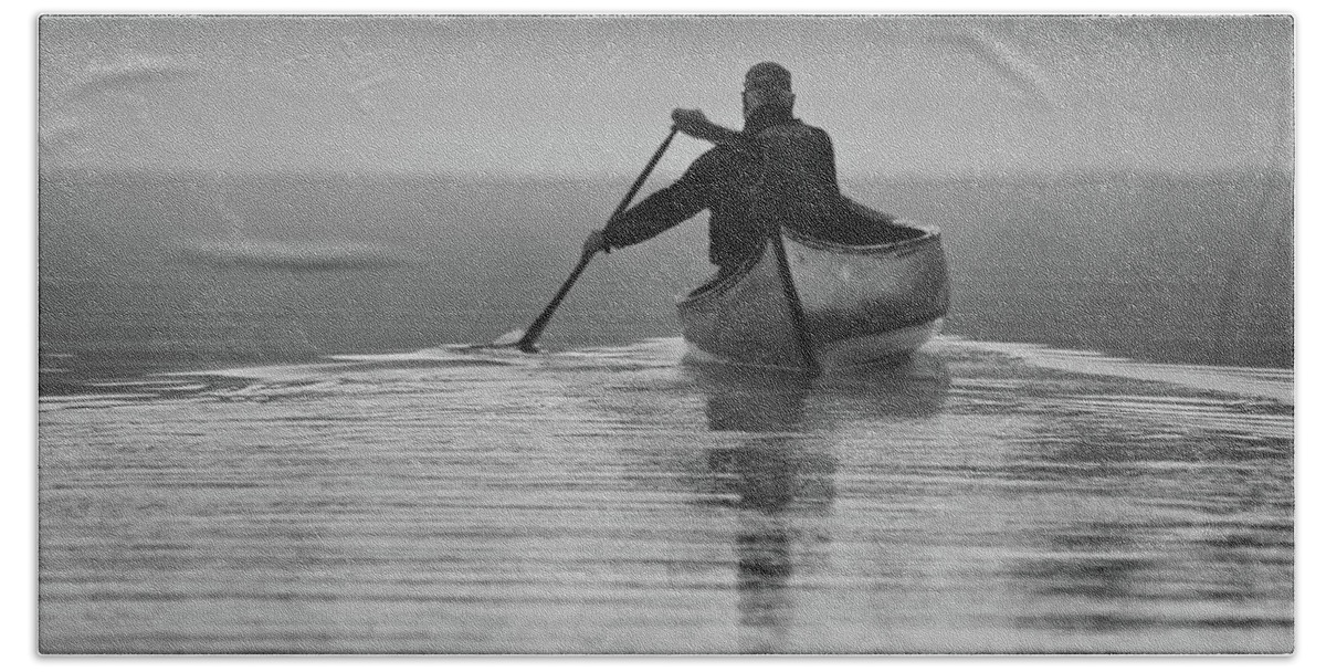 Canoe Bath Towel featuring the photograph Morning Paddle by John Meader