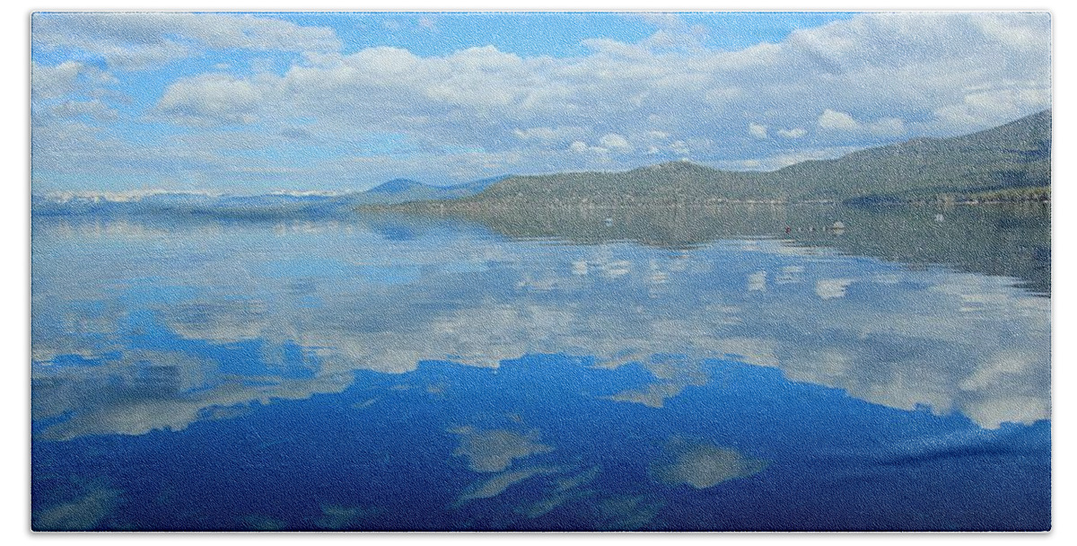 Lake Tahoe Bath Towel featuring the photograph Morning Reflections by Sean Sarsfield
