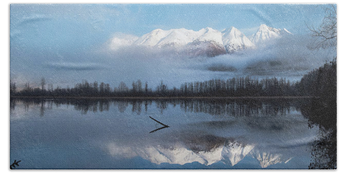 Mosquito Lake Hand Towel featuring the photograph Mosquito Lake Panorama by David Kirby