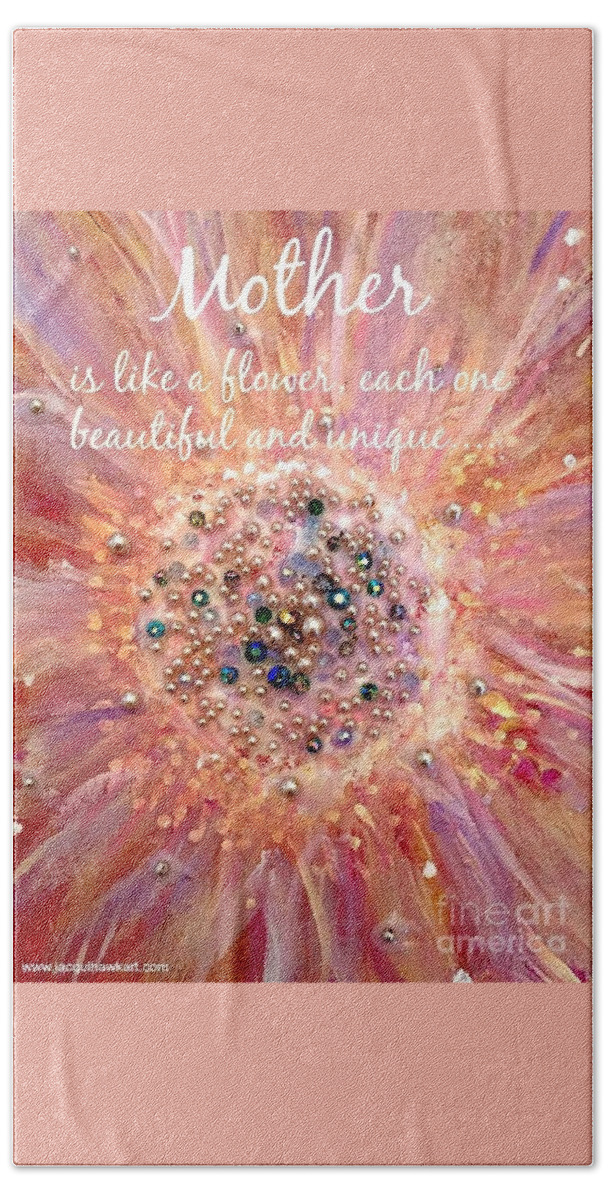 Mothers Day Card Bath Towel featuring the painting Mothers Day Greeting Card by Jacqui Hawk