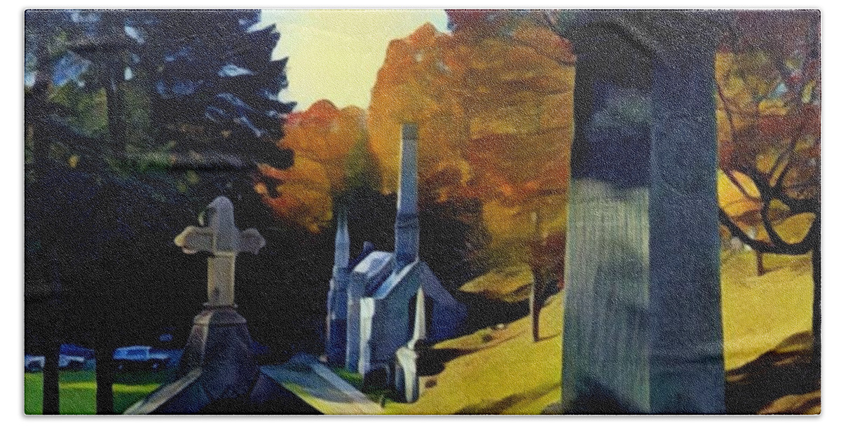 Nature Hand Towel featuring the photograph Mount Hope Cemetery by Jodie Marie Anne Richardson Traugott     aka jm-ART