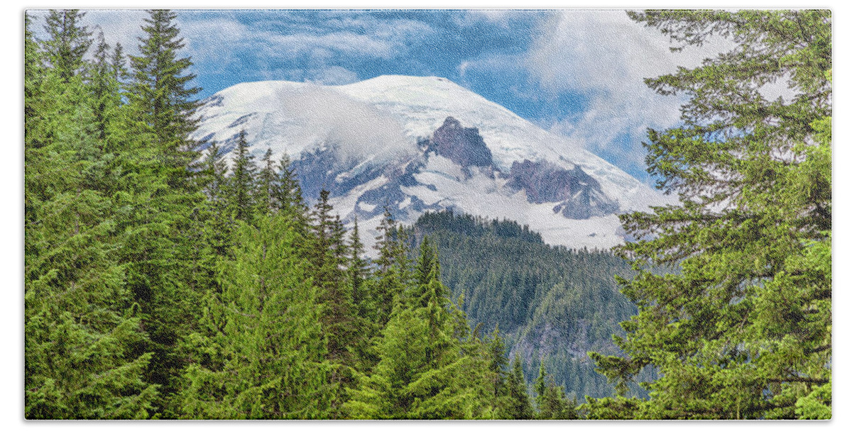 Mt Rainier Hand Towel featuring the photograph Mount Rainier View by Stephen Stookey