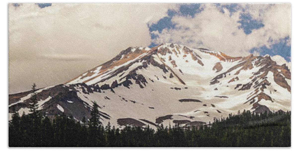 California Bath Towel featuring the photograph Mount Shasta California Panorama by Lawrence S Richardson Jr