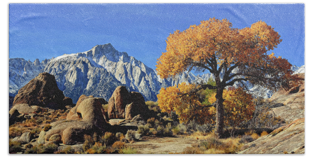 Whitney Bath Towel featuring the photograph Mount Whitney by Lawrence Knutsson