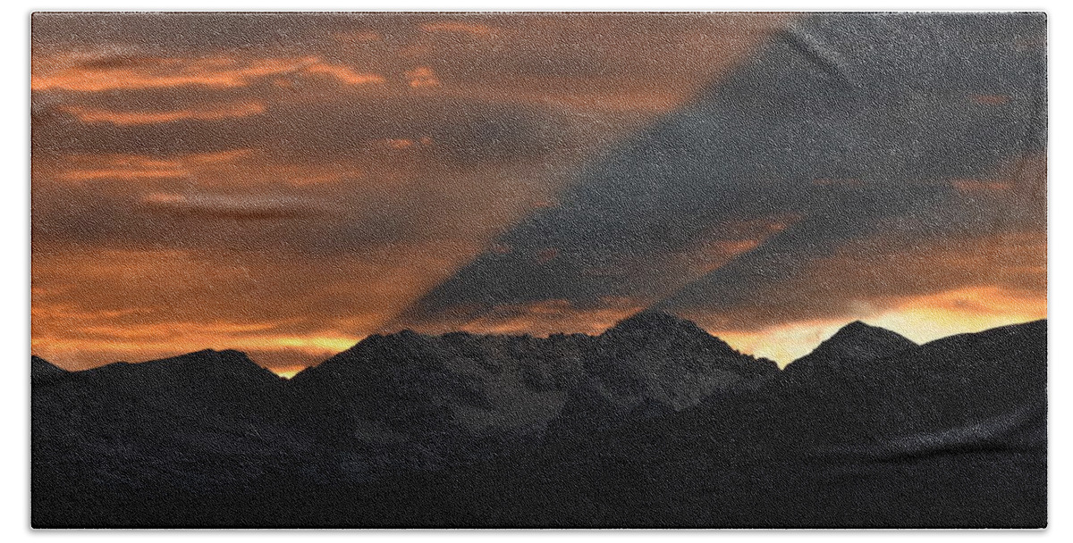 Arapaho Peaks Hand Towel featuring the photograph Mountain Shadow by Ben Foster