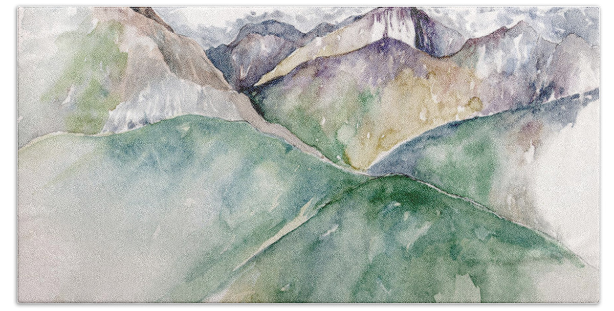 Landscape Bath Towel featuring the painting Mountain View Colorado by Catherine Twomey