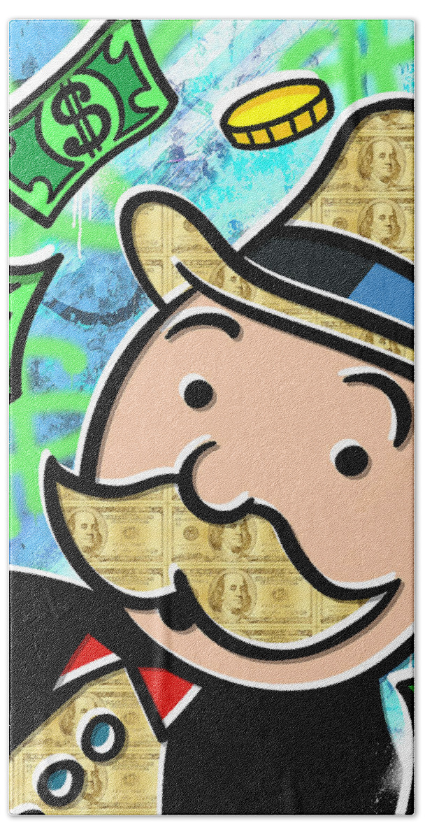 Money Hand Towel featuring the digital art Mr Monopoly by Canvas Cultures