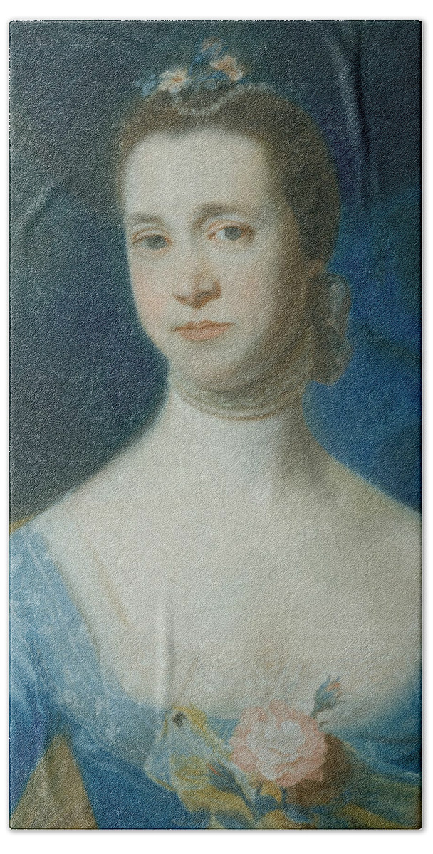 American Painters Bath Towel featuring the pastel Mrs. Edward Green by John Singleton Copley