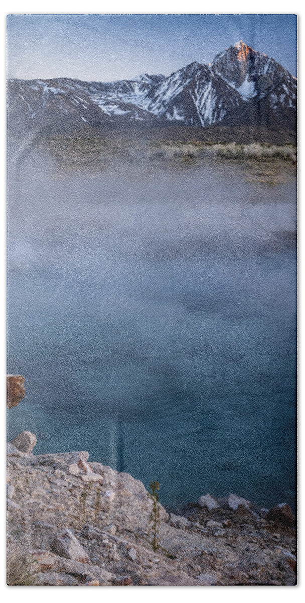 Blue Hand Towel featuring the photograph Mt. Morrison and Blue Lagoon by Cat Connor