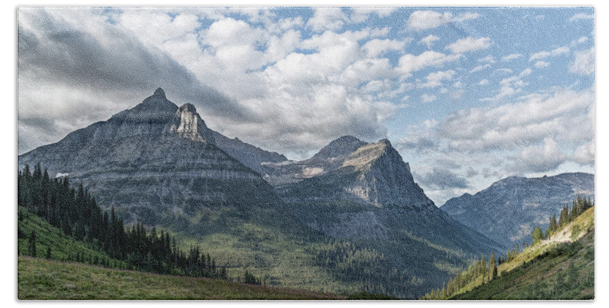Mt. Oberlin From Logan Pass Hand Towel featuring the photograph Mt. Oberlin from Logan Pass by Jemmy Archer