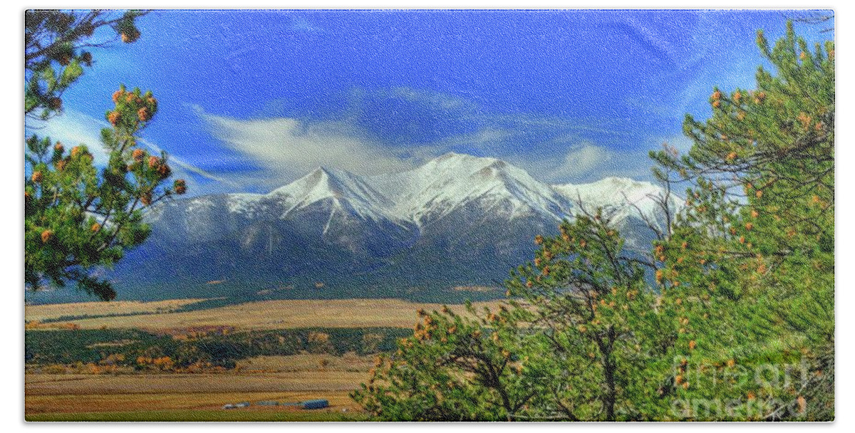 Mountains Hand Towel featuring the photograph Mt. Princeton by Tony Baca