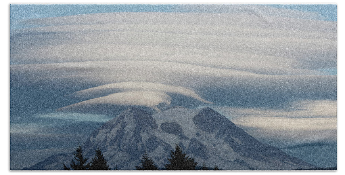 Natanson Bath Sheet featuring the photograph Mt Rainier Clouds by Steven Natanson