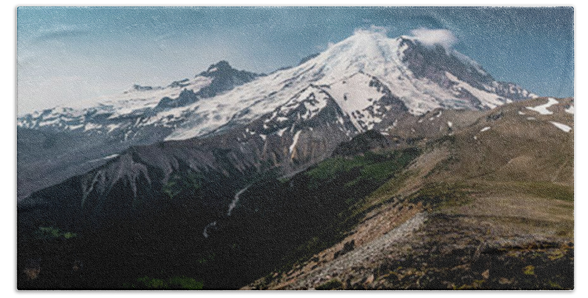 Mt. Rainier Hand Towel featuring the photograph Mt. Rainier Panoramic by Chris McKenna