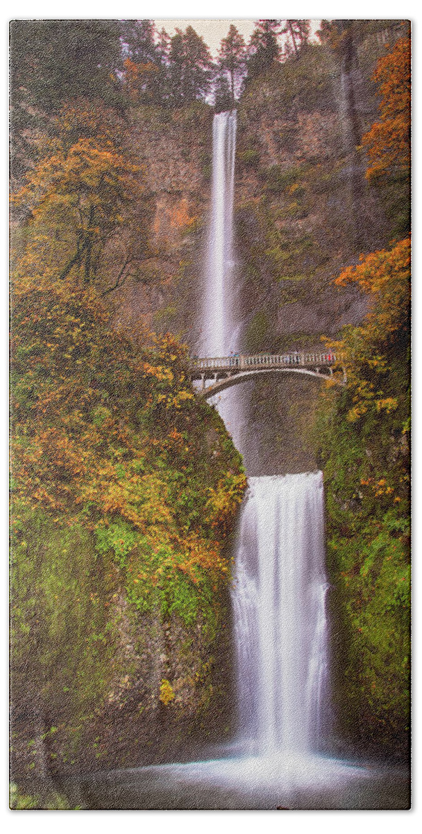 Portland Hand Towel featuring the photograph Multnomah Falls by Raf Winterpacht