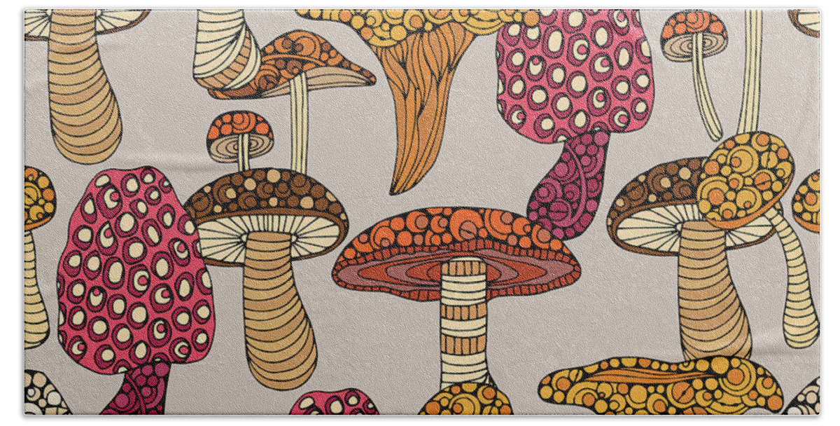 Mushroom Hand Towel featuring the digital art Mushroom Pattern by MGL Meiklejohn Graphics Licensing
